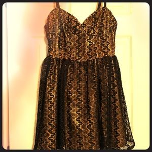 Spaghetti Strapped Lace Cocktail Dress